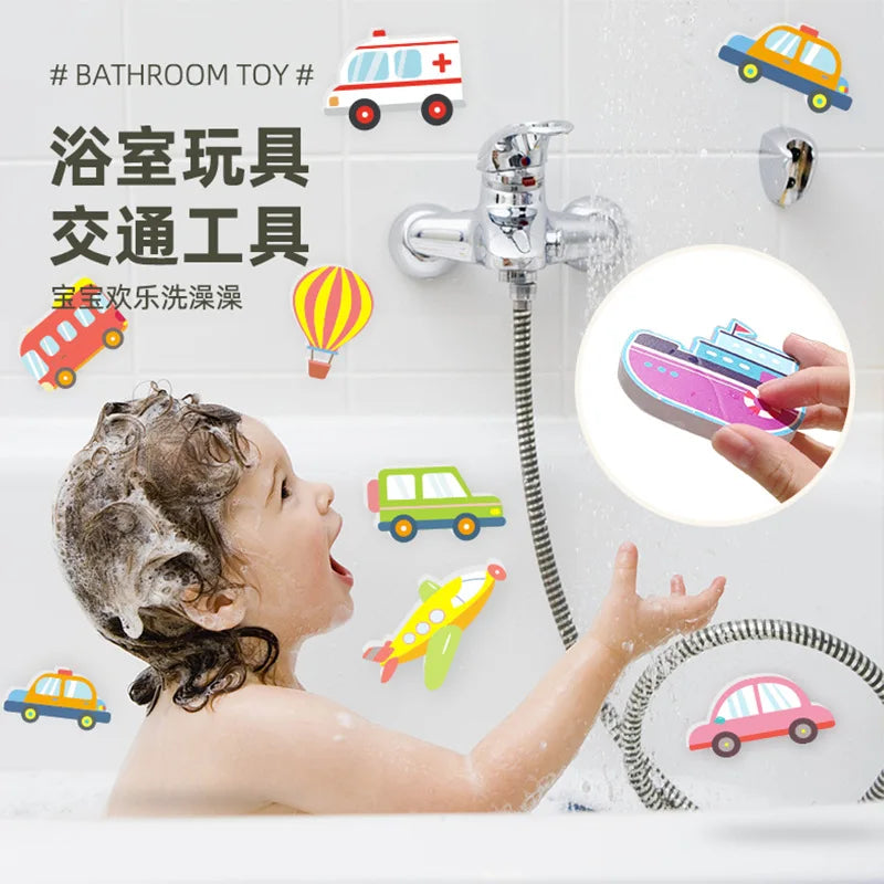 Baby Bath Toys Floating Foam Animals Cars Toddler Bathtub Play Set