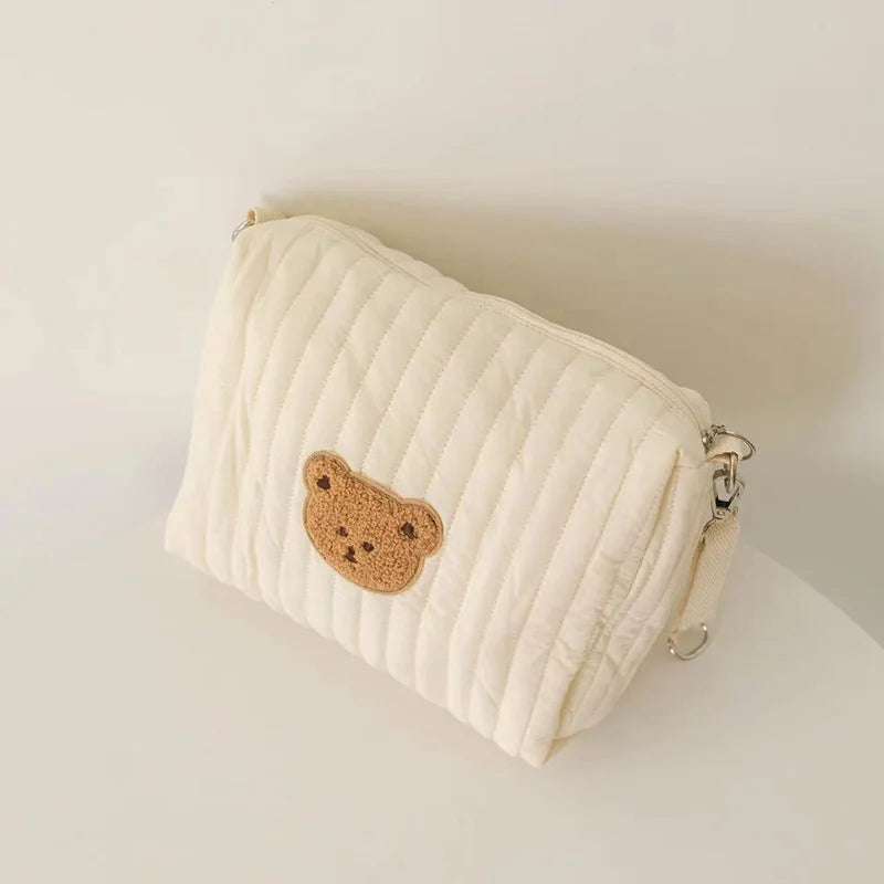 New Mommy Diaper Bag Cute Embroidery Zipper Travel Stroller Bag