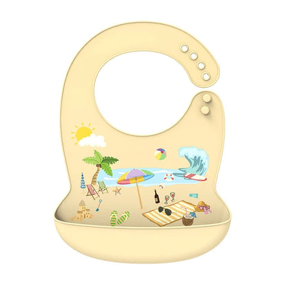 Silicone Baby Bib Waterproof Adjustable Feeding Apron