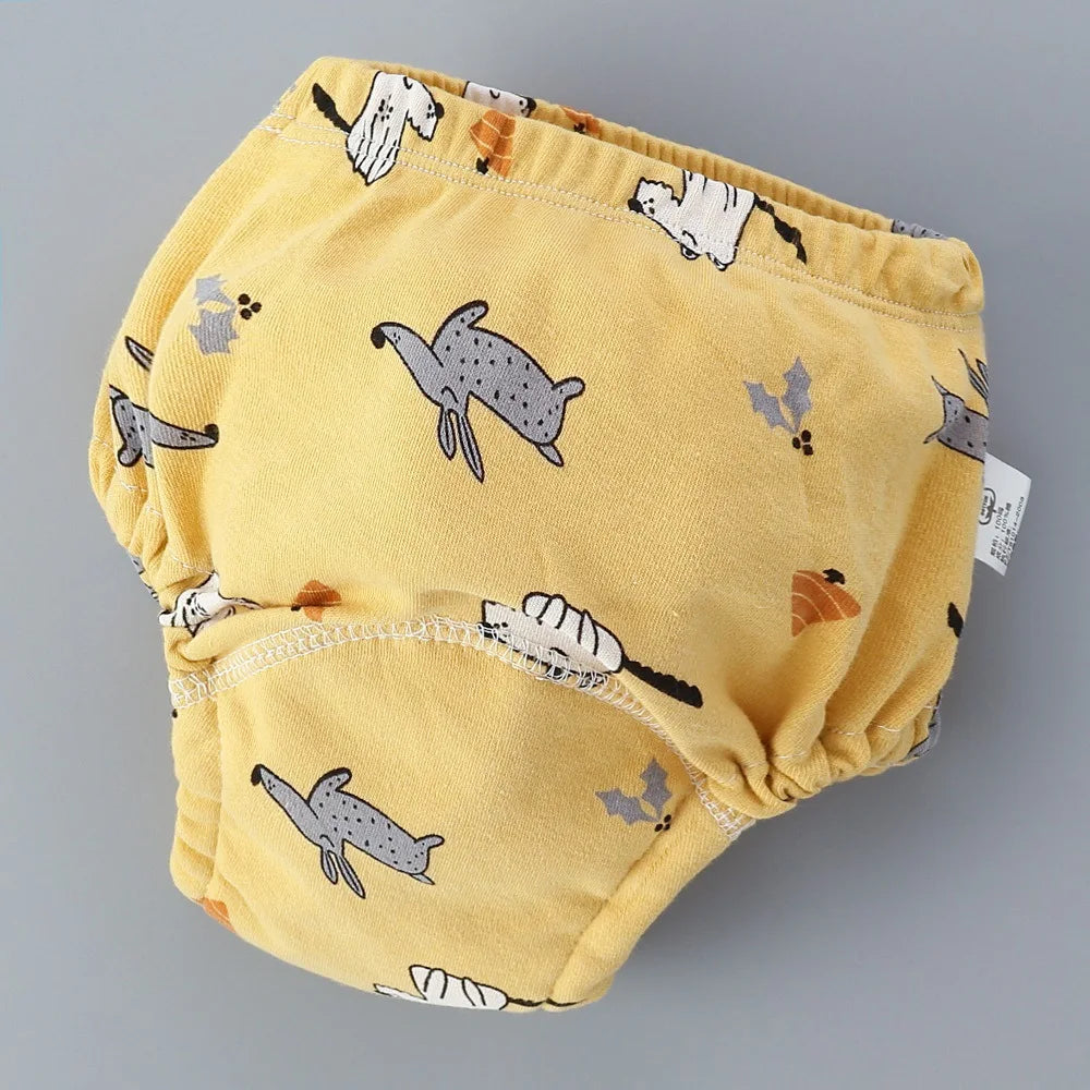 Baby Training Pants 6 Layer Cotton Reusable Breathable Cloth Diapers
