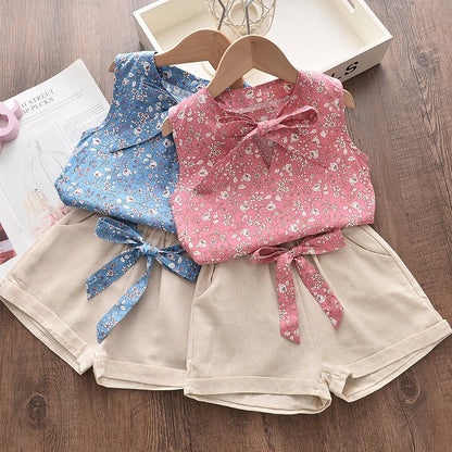 Baby Girls Summer 2PCS Sleeveless Vest & Shorts Set Toddler Clothing Infant Tracksuit