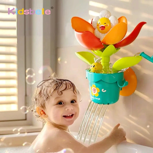 Baby Sunflower Bath Toy Spraying Water Shower Toy with Suction Cup