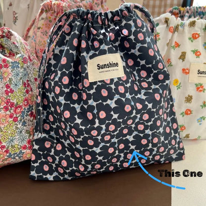 Printed Flower Baby Diaper Bag Portable Organizer Wet Dry Nappy Bag
