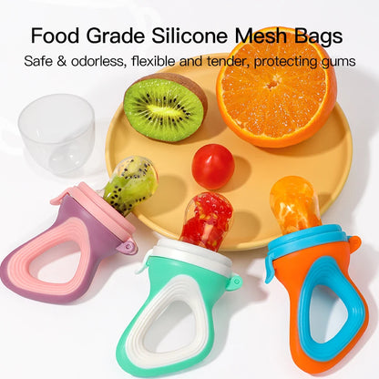 Baby Fruit & Vegetable Feeder Food-Grade Silicone Infant Nourishment Feeder with Mesh Bag