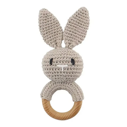 Baby Crochet Animal Rattle Cartoon Teether Montessori Toy 0-12 Months