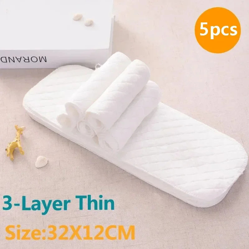 2/5/10pcs Baby Reusable Cotton Diapers Washable Absorbent Nappies