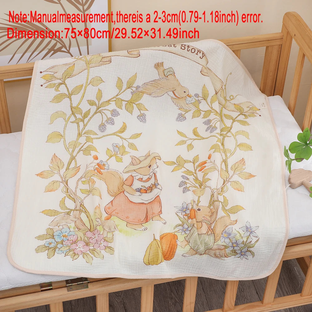 Newborn Baby Bath Towel Pure Cotton Gauze Soft Absorbent Blanket