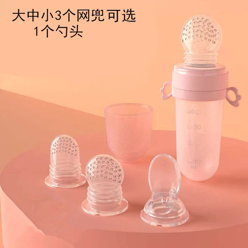 Baby Silicone Feeding Bottle Spoon Squeeze Feeder for Rice Cereal Fruit