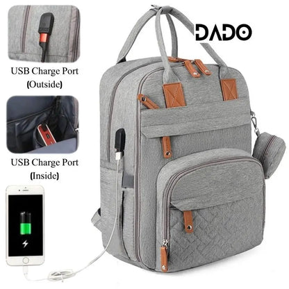 Multifunction Waterproof Diaper Backpack with Changing Station & Stroller Straps