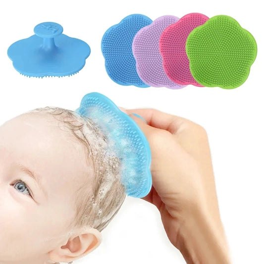 Baby Hair Brush Soft Silicone Newborn Head Massager Comb