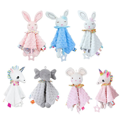 Baby Security Blanket Soft Plush Animal Soothing Toy