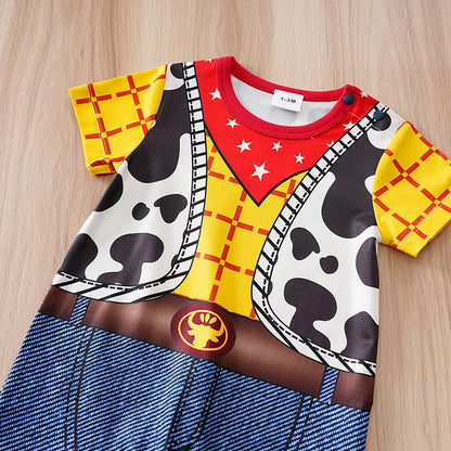 0-24M Baby One-Piece Cartoon Short Sleeve Summer Outfit