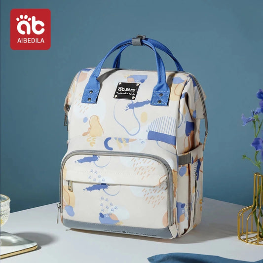 AIBEDILA Waterproof Baby Diaper Bag Backpack Large Capacity Mommy Travel Bag