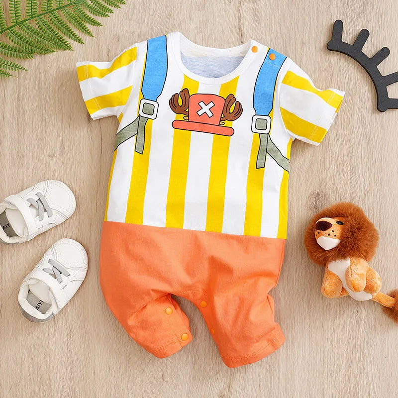 Newborn Anime Cotton Jumpsuit Soft Summer Short Sleeve Baby Romper 0-18 Months