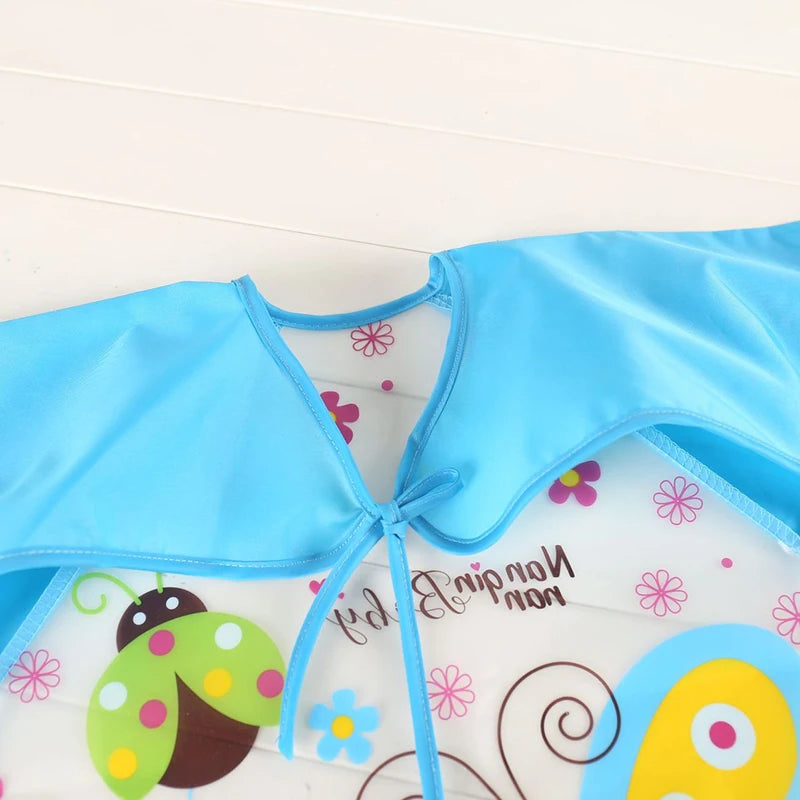 0-3 Years Baby EVA Waterproof Long Sleeve Feeding Bib Cartoon Pattern