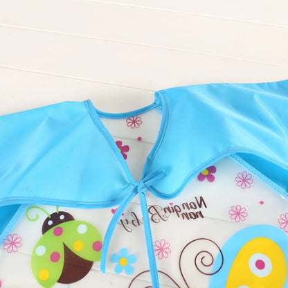 0-3 Years Baby EVA Waterproof Long Sleeve Feeding Bib Cartoon Pattern