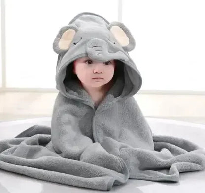 Toddler Hooded Bathrobe Coral Fleece Blanket Swaddle