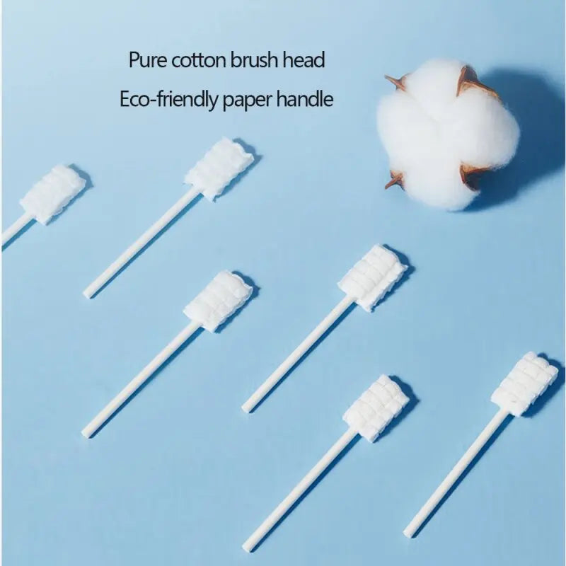 Baby Oral Disposable Cleaner Newborn Milk Teeth Tongue Brush Cotton Swabs