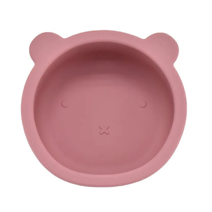 BPA Free Baby Silicone Feeding Bowl Suction Anti-Slip Cartoon Kids Dinnerware