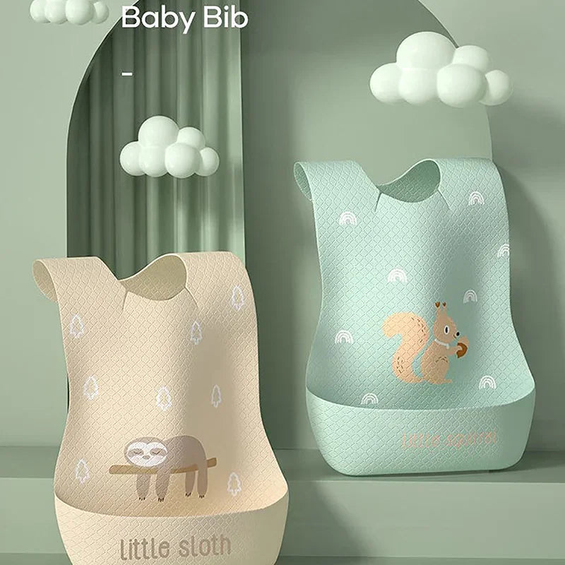 Kids Disposable Baby Bibs Cartoon Printed Adjustable Newborn Toddler Feeding Bib