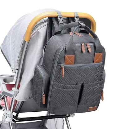 Large Capacity Waterproof Diaper Backpack Multi-Functional Mom Bag