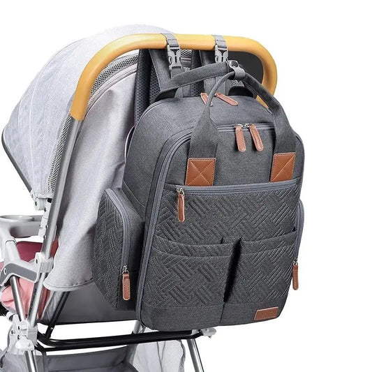 Large Capacity Waterproof Diaper Backpack Multi-Functional Mom Bag
