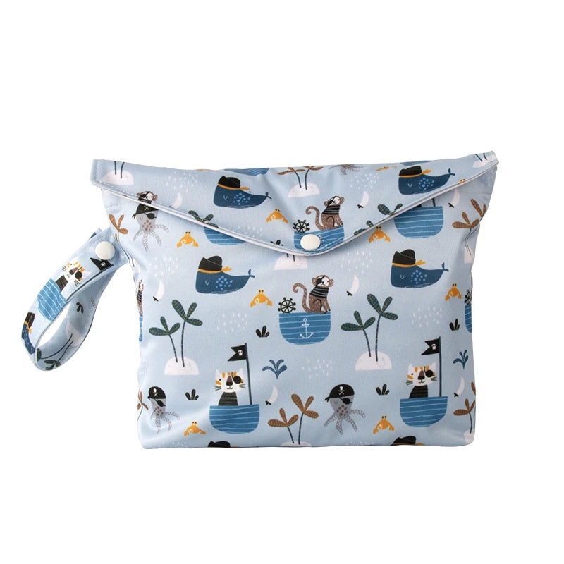 Baby Dry Wet Diaper Bag 19.5x27cm Waterproof Travel Stor