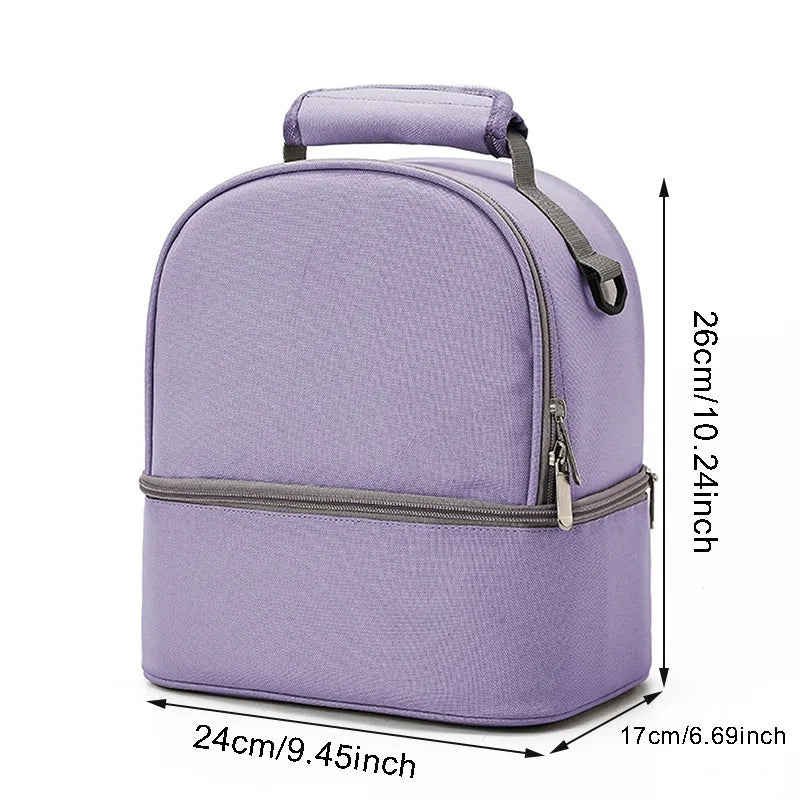 Fashion Insulated Double-Layer Mommy Bag Large Capacity Travel Handbag