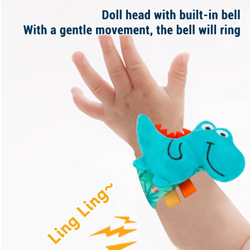 Plush Animal Baby Rattle Soft Sensory Wrist Toy for Newborns 0–12M