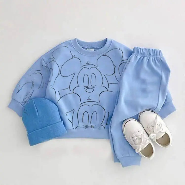 Baby Summer Cartoon Tracksuit T-Shirt+Shorts Boys Girls Set