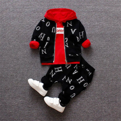 Baby Boys Clothing Set Jacket Pants 3PCS Spring Autumn Winter Toddler Outfit