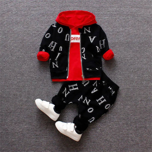 Baby Boys Clothing Set Jacket Pants 3PCS Spring Autumn Winter Toddler Outfit