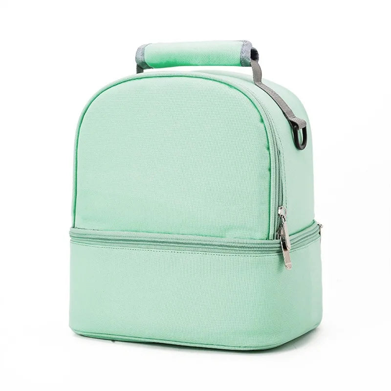 Fashion Insulated Double-Layer Mommy Bag Large Capacity Travel Handbag