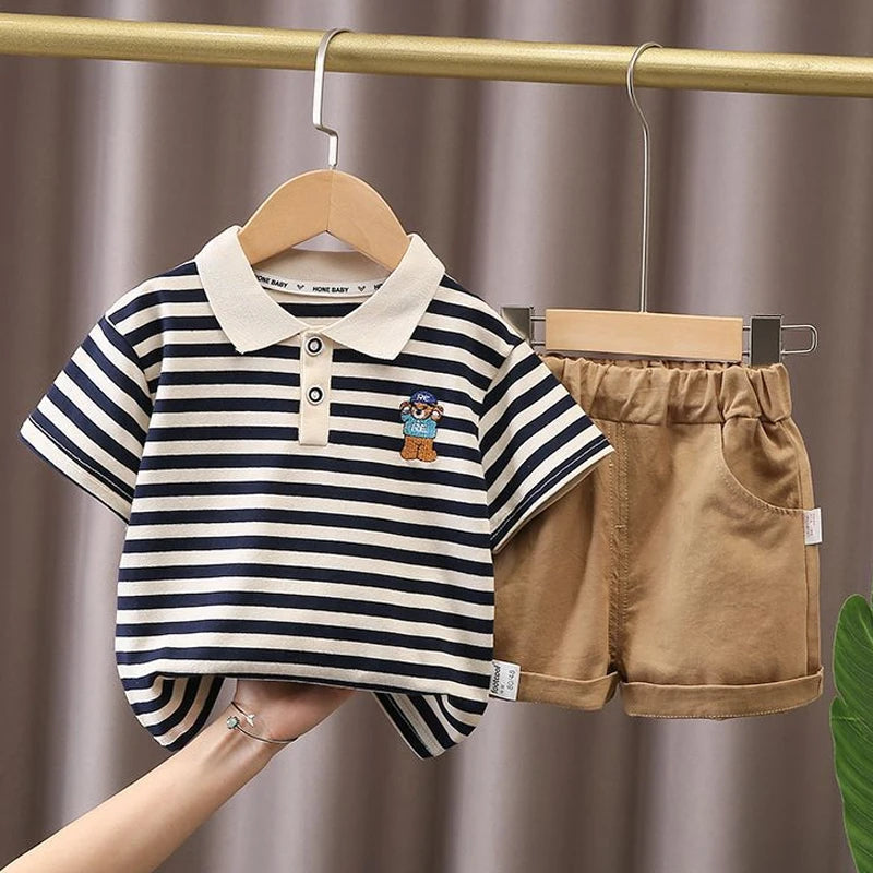 Baby Boy Summer Outfit Set T-shirt + Shorts Cute Cartoon Toddler Clothing Set