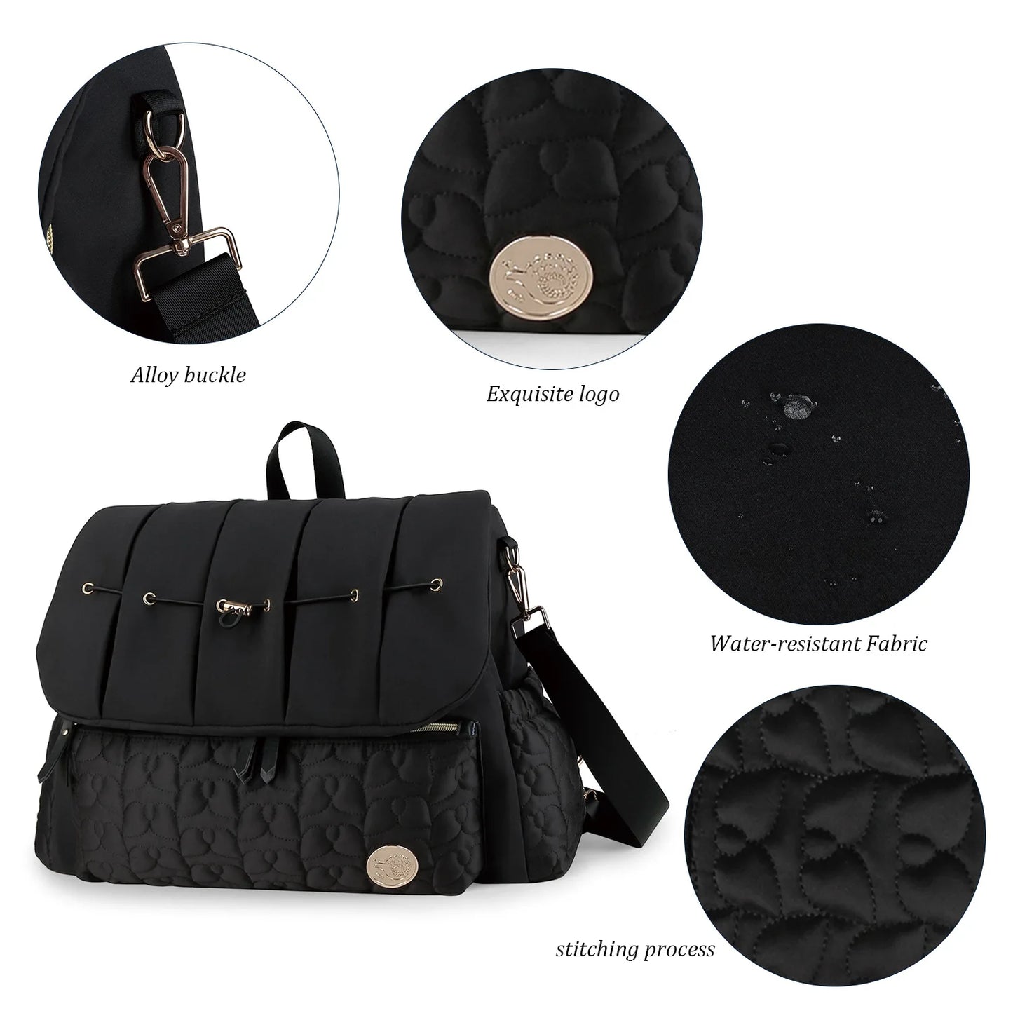 Baby Diaper Bag Backpack Waterproof Maternity Nappy Bag with Changing Pad