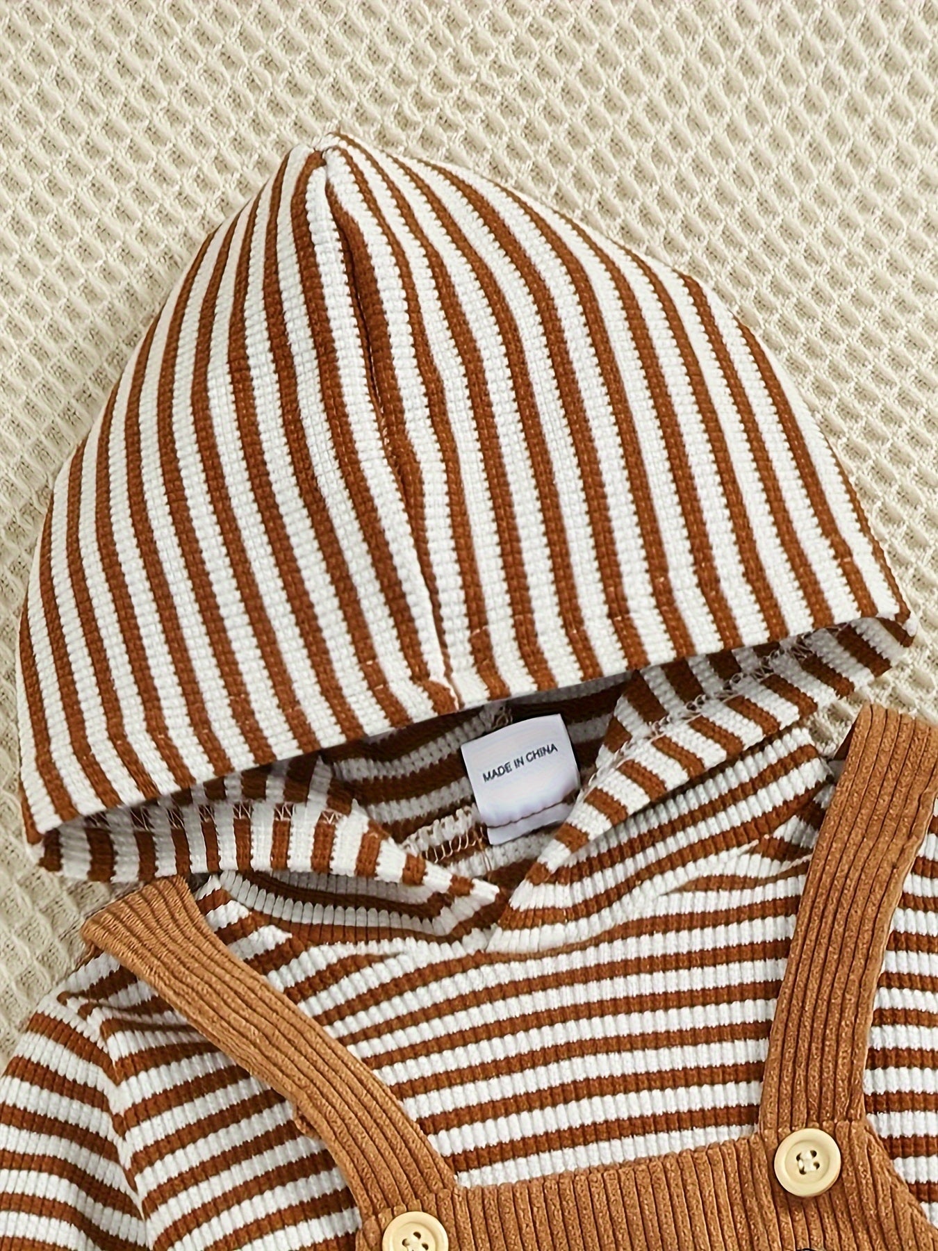 Baby Ribbed Hoodie Romper Long Sleeve Soft Fall Winter Outfit