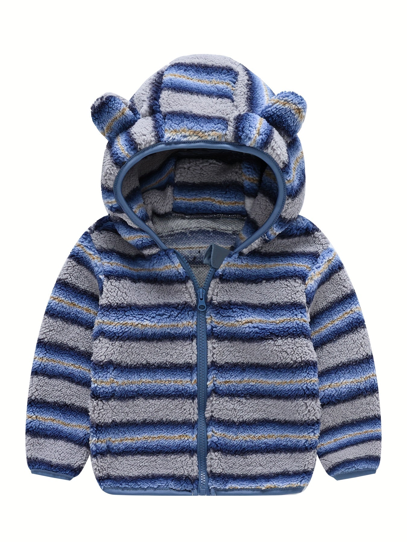 Hooded Plush Coat for Baby Boys