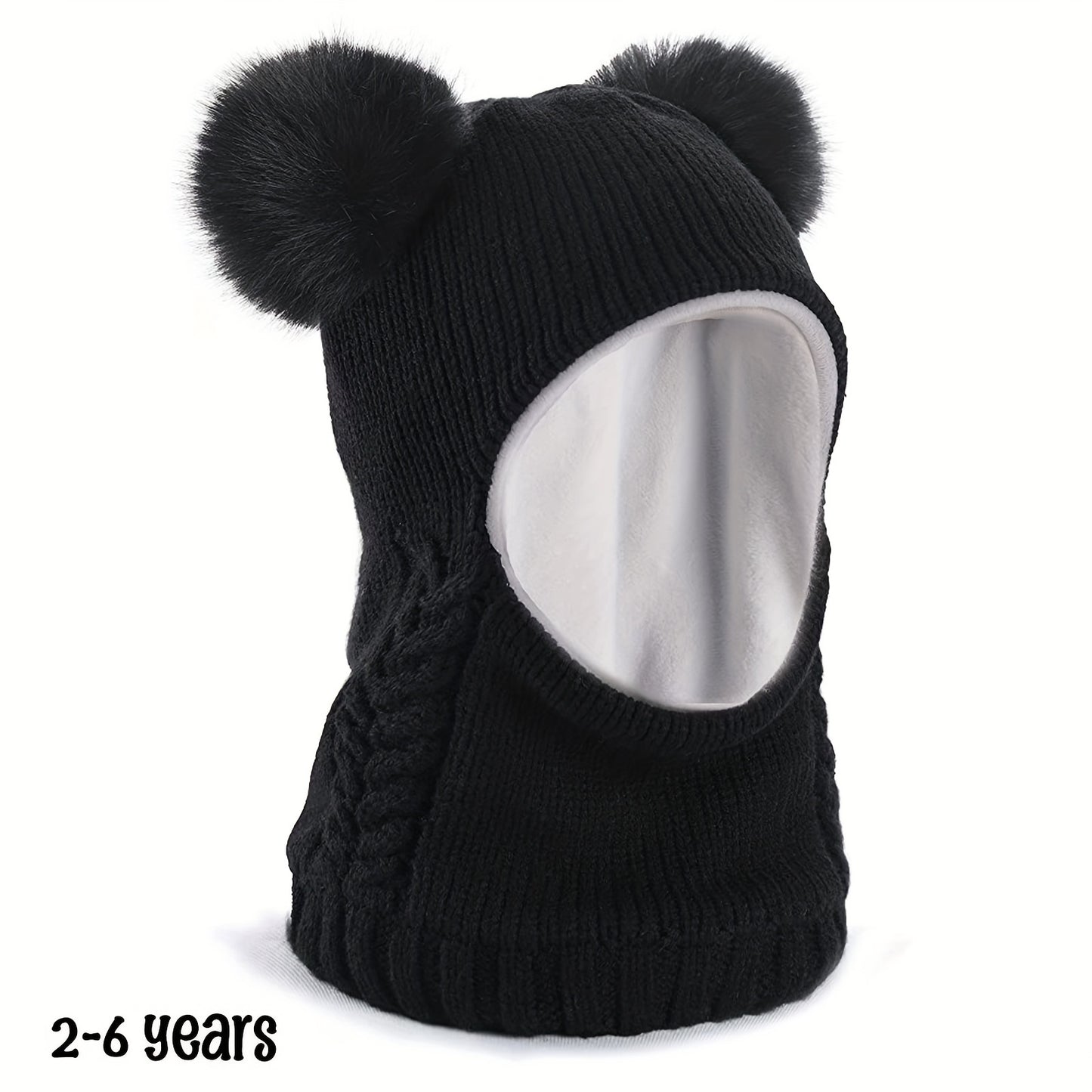 2 Pcs Baby Winter Beanie & Scarf Set Fleece Lined