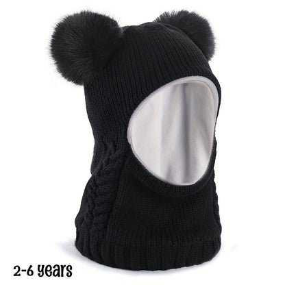2 Pcs Baby Winter Beanie & Scarf Set Fleece Lined