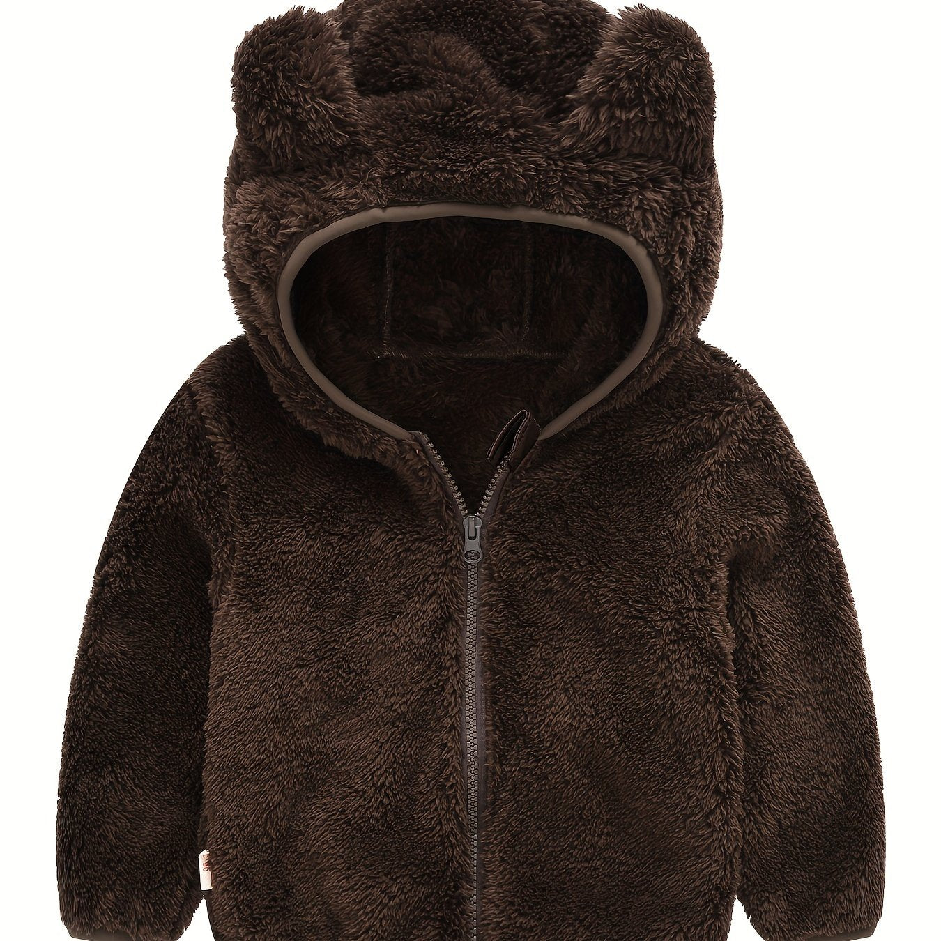 Hooded Plush Coat for Baby Boys