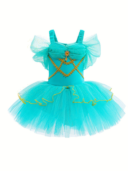 9 Pcs Baby Girl Princess Mesh Cami Onesie Dress & Accessories Halloween Costume Set