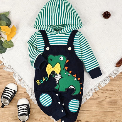 Baby Ribbed Hoodie Romper Long Sleeve Soft Fall Winter Outfit
