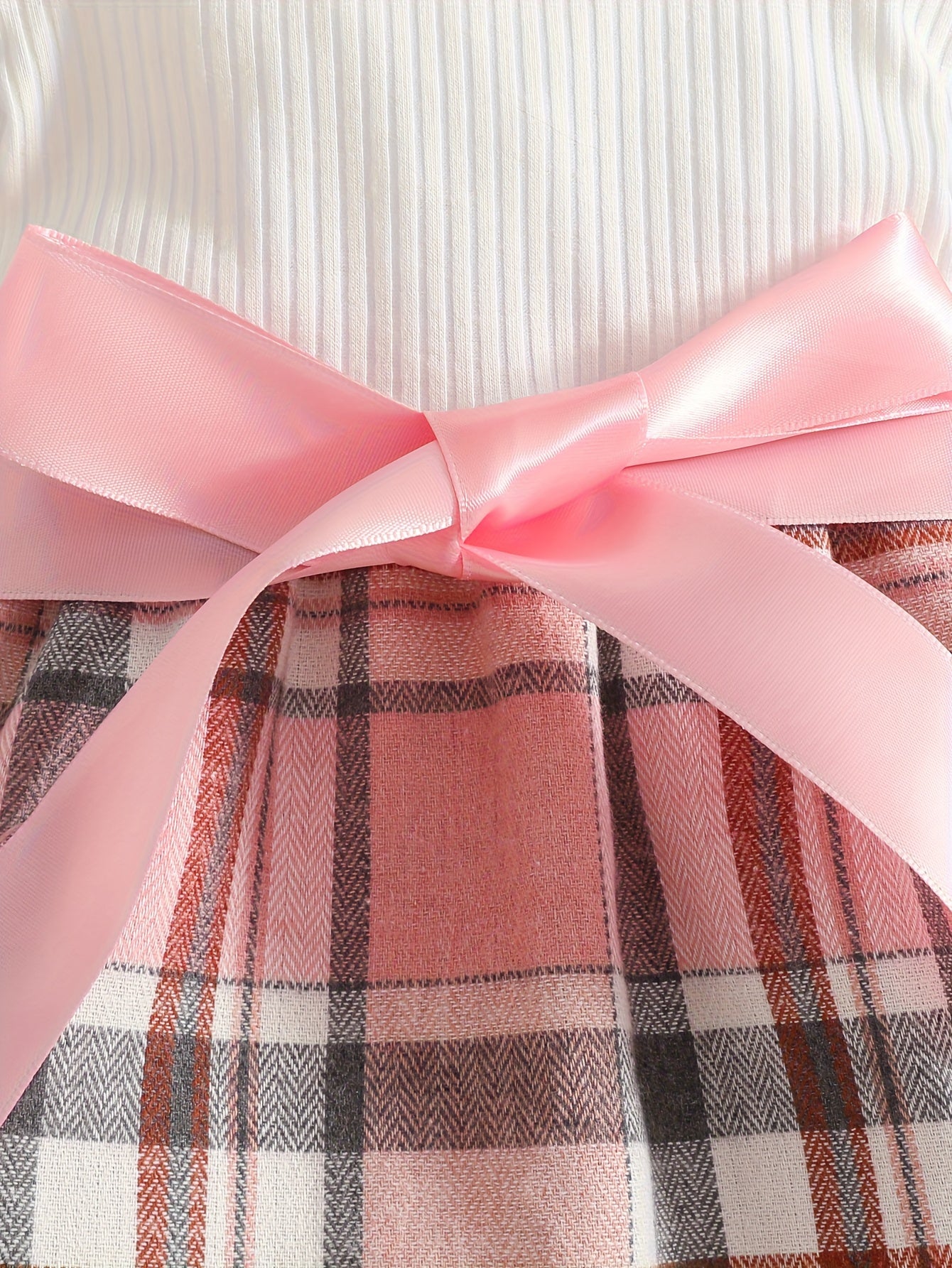 Baby Two-Piece Outfit Short Jacket & Long-Sleeve Plaid Dress with Beret