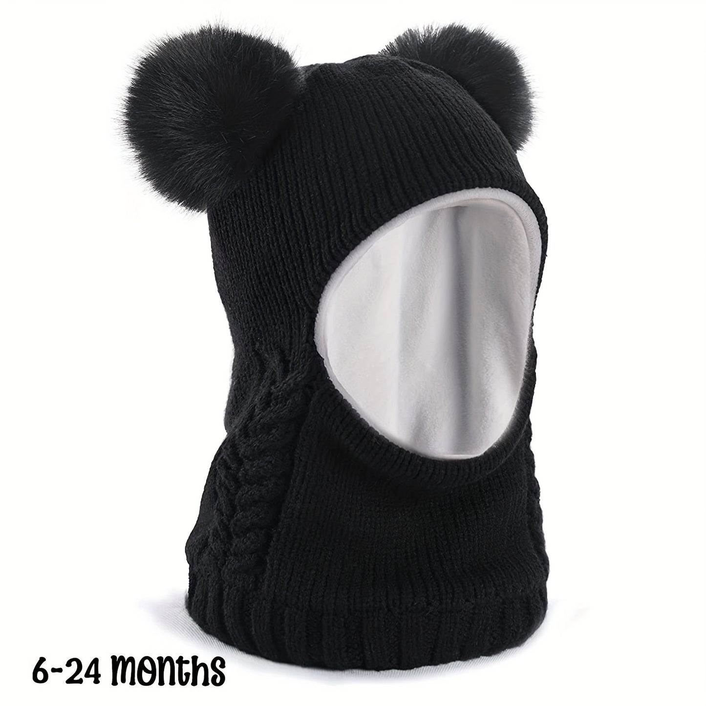2 Pcs Baby Winter Beanie & Scarf Set Fleece Lined