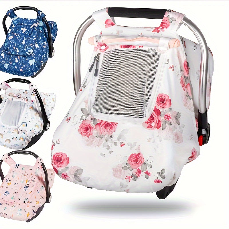 3-in-1 Minky Baby Car Seat Cover Winter with Storage Bag