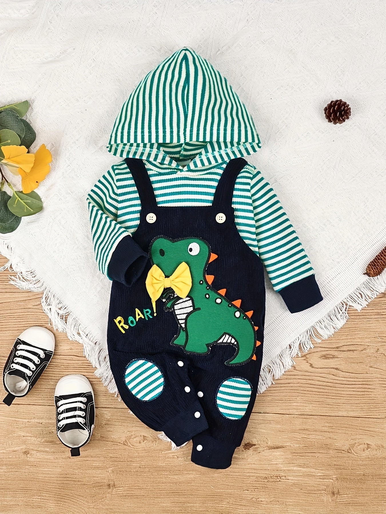 Baby Ribbed Hoodie Romper Long Sleeve Soft Fall Winter Outfit