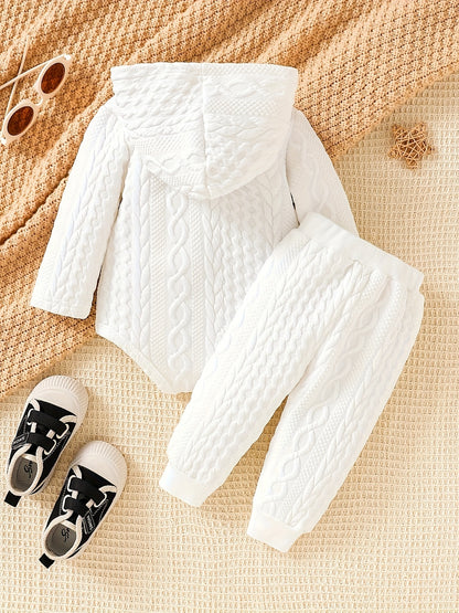 Toddler Baby Hoodie Romper & Pants Set 2 Piece Fall Winter Outfit