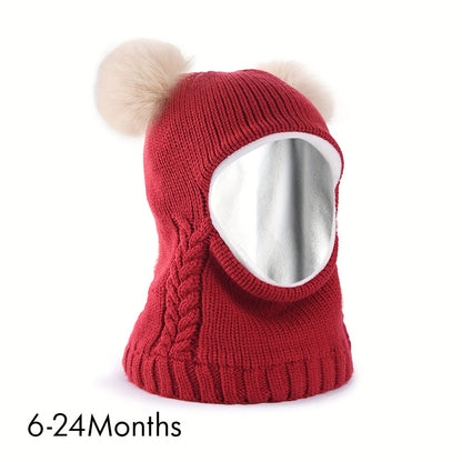 2 Pcs Baby Winter Beanie & Scarf Set Fleece Lined