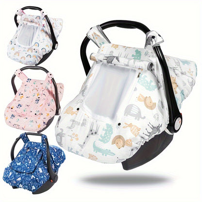 3-in-1 Minky Baby Car Seat Cover Winter with Storage Bag