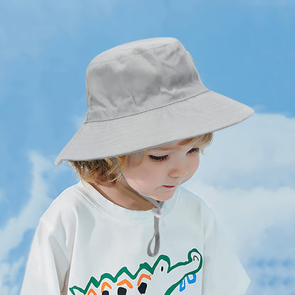Baby Bucket Hat Solid Color Animal Dinosaur Octopus Print Wide Brim Sunscreen